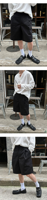 [S/S] ラベルバミューダコットンパンツ