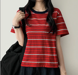 ロビンカラーストライプダンガラ半袖Tシャツ