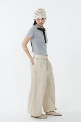 SOFT TENCEL HIGH-NECK TOP_MELANGE GRAY