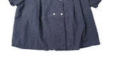 Odile Double Button Puff Check Collar Shirt Blouse