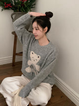 #Teddy Bear Ribbon Loose Knit (3color)