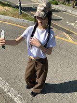 ポイントバッククリップワイドパンツ (3C)