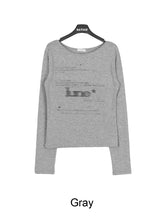 マロンプリントテンション長袖Tシャツ