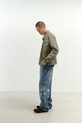 ビンテージウォッシュド5ポケットワークジャケット (Washed Khaki)