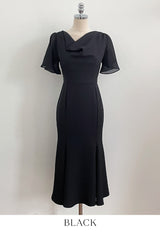 Andeu Cowl Neck Ruffle Mermaid Long One Piece