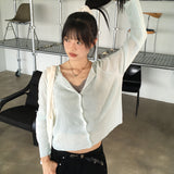 [X] Roat V-neck Round Long Sleeve Knit Cardigan