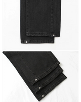 Allt Hem Snap Pin Tuck Washed Denim Wide Pants