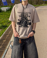 Life Lettering Short Sleeve Knit T-Shirt