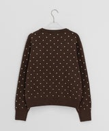 Yuhri Dot Round Knit Cardigan