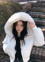 #Winter 2WAY Fur Hood Crop Padding (3color)