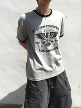ラペルウエスタンリンガー半袖Tシャツ 3C