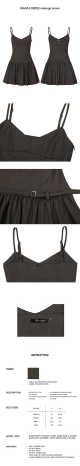 BIANCA DRESS melange brown