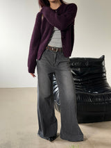 Golgi round knit cardigan(5color)