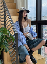 Nor ボタンワッフルクロップトップ (+ With Cup)