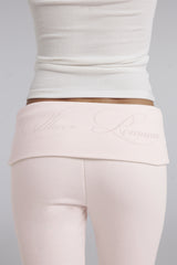Sheer Romance Folded Pants, Pink
