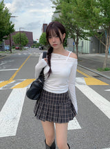 I'm ボタンチェックミニスカート