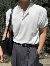 Deli ヘンリーネック半袖Tシャツ