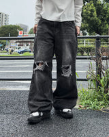 Buen Distressed Flare Denim Pants