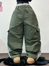 トラックカーゴストリングパディングパンツ ❤🖤🤎💚💙5カラー