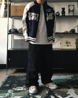 RM Nine lettering color combination knit zip-up (3C)
