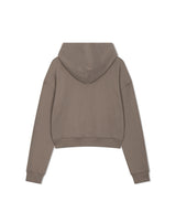 Women's エッセンシャルクロップフーディー - ダークベージュ