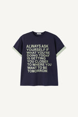 Graphic color matching roll-up T-shirt
