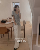 [MADE] Lira Unneck Slit Short Sleeve T-Shirt