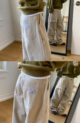 Snap Button Cotton D Ring Wide Pants (3color)