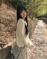 Nichu Flower Pattern Cardigan