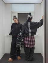 Reverse fleece string track pants
