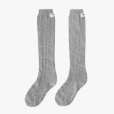 CROCHET LACE KNEE SOCKS (GRAY)