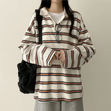 Cog color Dangara collar long sleeve tee 