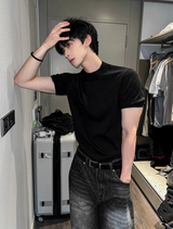 マッスルフィットクールハーフネックニット半袖Tシャツ