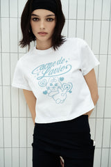 25SS WOMAN OPANCHU USAGI CROP SHORT SLEEVE T-SHIRT WHITE