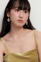[silver925] draw flower earring