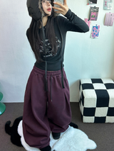PARACHUTE TWO PINTUCK BALLOON LONG WIDE PANTS 🖤🩶💜🤎🩷5COLOR