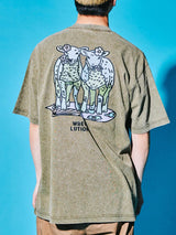 サクラアニマルズオリーブデニムウォッシュドTシャツ (シープ)