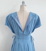 Javet V-Neck Pintuck Flare Long One Piece