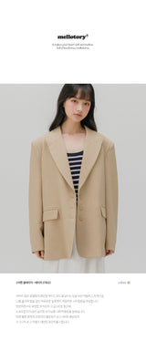THREE BUTTON BLAZER (BEIGE)