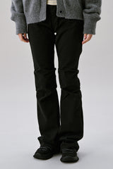 ピンタックブーツカットパンツ [Black]
