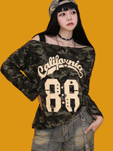 camo 88 one-shoulder T (2color)