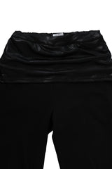 [ID] Layered Leather Bootcut Pants (Black)