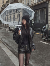 Villa Hand Washing Leather Biker Jacket