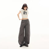American Vintage High Waist Wide Leg Denim Pants
