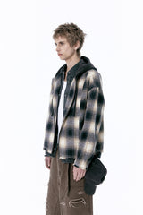 OMBRE HOOD CHECK JACKET (BLACK)