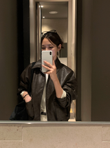 Vine Pocket Leather Blouson / 3 colors