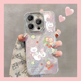 Ribbon Cat & Tulip Deco iPhone Case