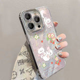 Ribbon Cat & Tulip Deco iPhone Case