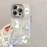 Ribbon Cat & Tulip Deco iPhone Case