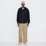 Washing Cotton Cargo Banding Pants Vintage Beige